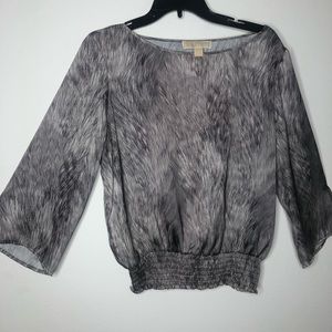 MICHEAL KORS pull over blouse with flair sleeves